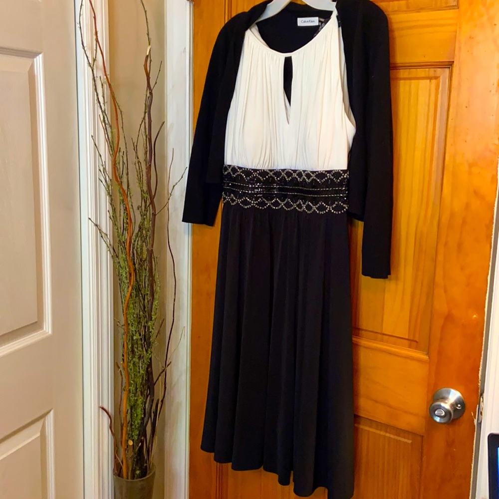LBD cocktail dress with sweater- holiday party
